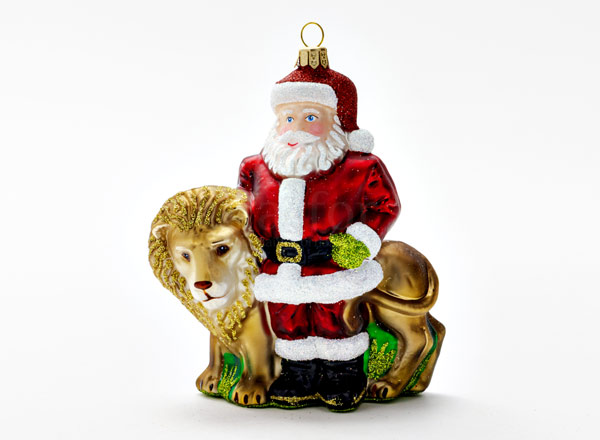 Christmas tree toy Santa Claus with an lion
