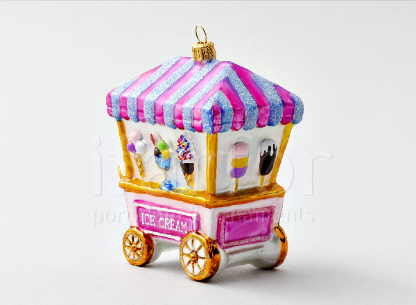 Елочная игрушка Тележка с мороженым