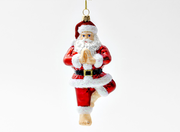 Christmas tree toy Yoga Santa in Tree Pose