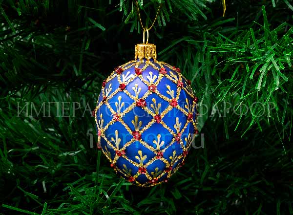 Christmas tree toy Faberge Egg Mesh blue