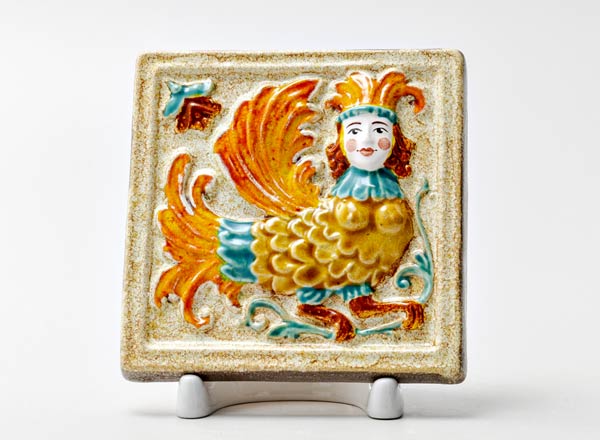 Изразец малый Сирин 2 золотистый