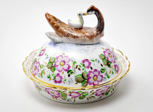 Блинница Гжель краски золото Уточка