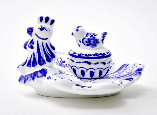 Блюдо для яиц Гжель Курочка