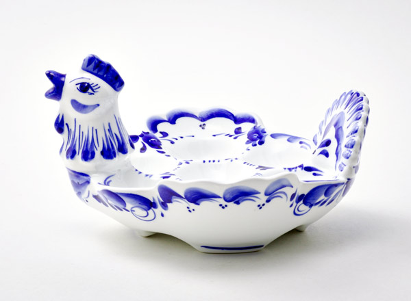 Dish for eggs Gzhel Chicken Tray