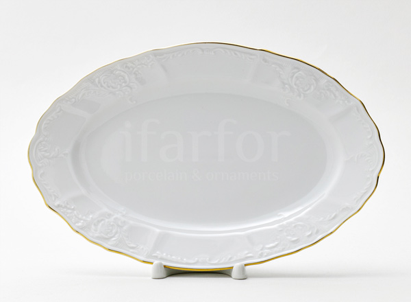 Dish/ platter oval Bernadotte White Pattern Bernadotte