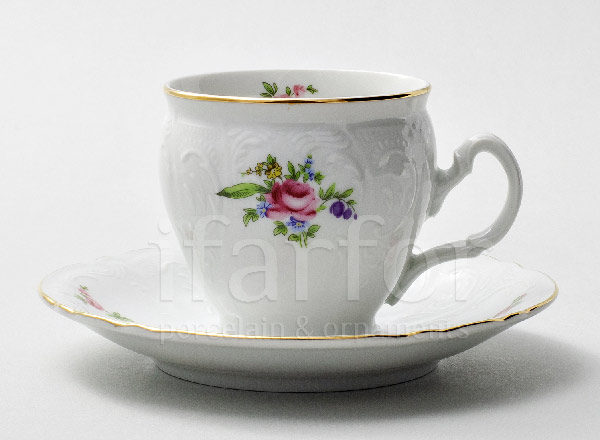 Чашка с блюдцем чайная Бернадотт Полевой цветок Бернадотт бочка