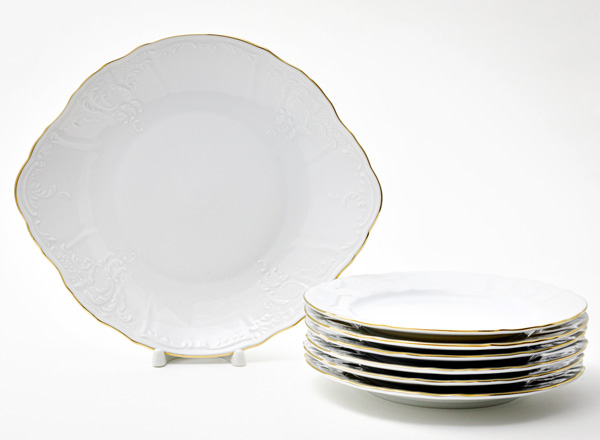 Набор для торта Бернадотт Белый узор 6/7 Bernadotte