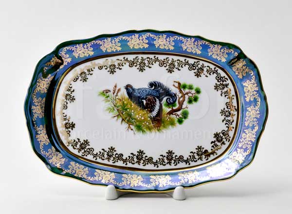 Dish/ platter rectangular Hunting Green Crown