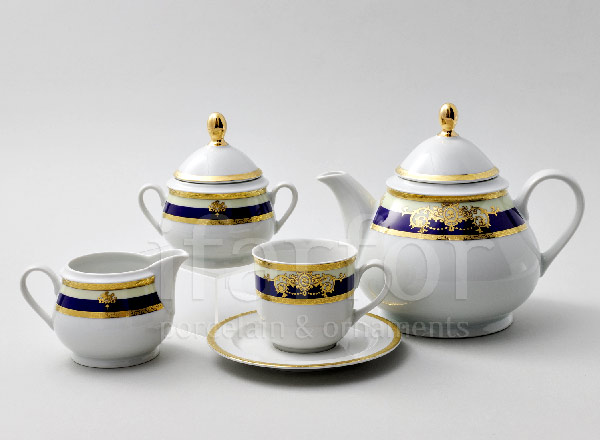 Сервиз чайный Кобальтовая лента 6/17 Яна