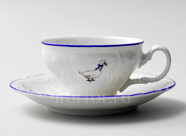 Чашка с блюдцем чайная Гуси Бернадотт