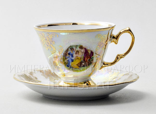 Cup and saucer Coffee Madonna Mother of Pearl Frederick