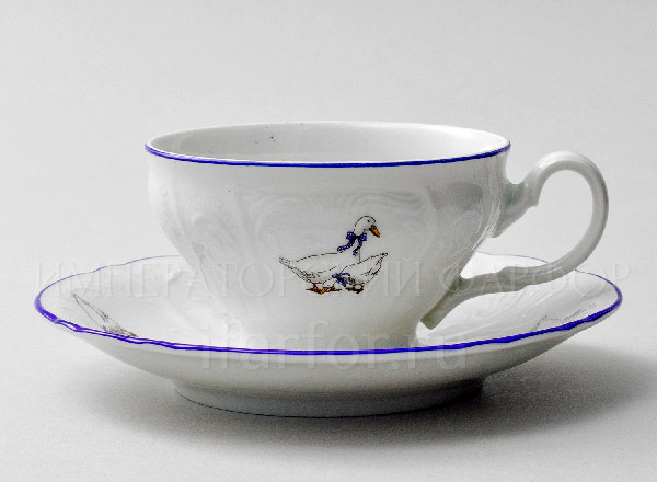 Чашка с блюдцем чайная Гуси Бернадотт