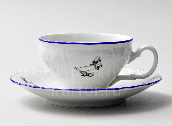 Чашка с блюдцем чайная Гуси Бернадотт