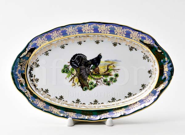 Dish/ platter oval Hunting Green Crown