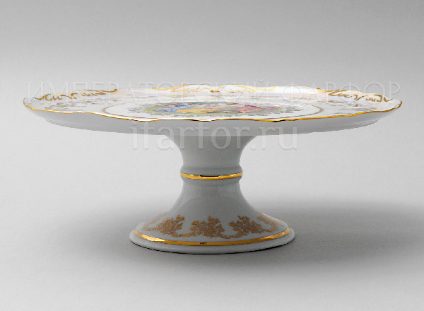Dish/ platter for cake Madonna Mother of Pearl Crown