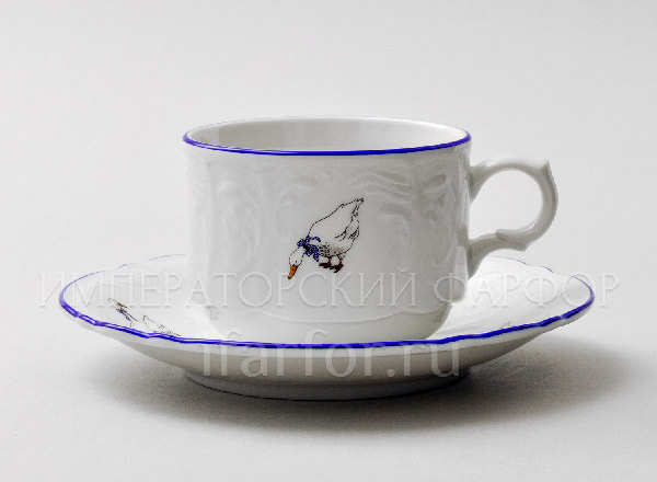 Чашка с блюдцем чайная Гуси Бернадотт