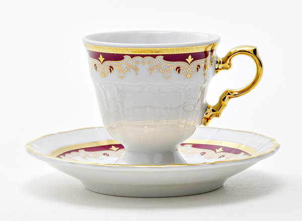 Cup and saucer Coffee Red lily Maria