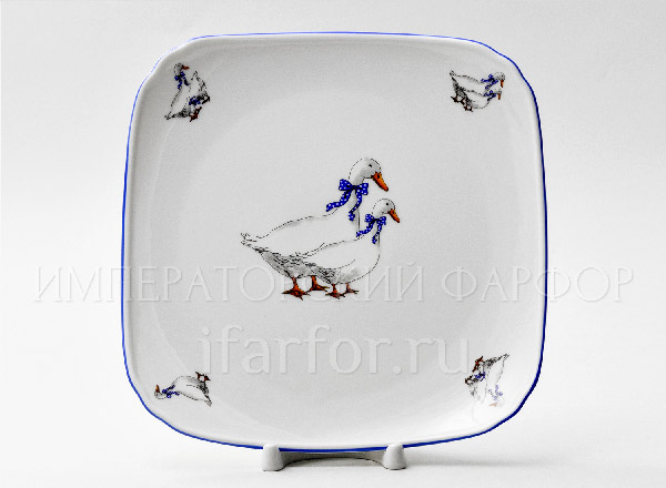 Блюдо квадратное Гуси DUBI