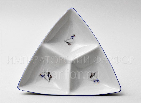 Compartmental dish 3-section Geese DUBI