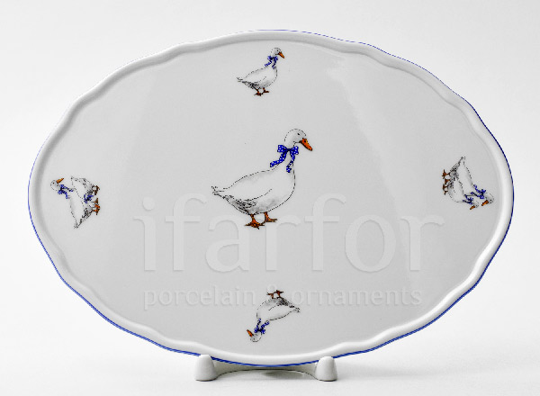 Tray oval on 3 legs Geese DUBI