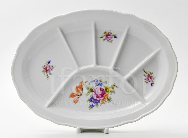 Compartmental dish 6-section Flower motif DUBI
