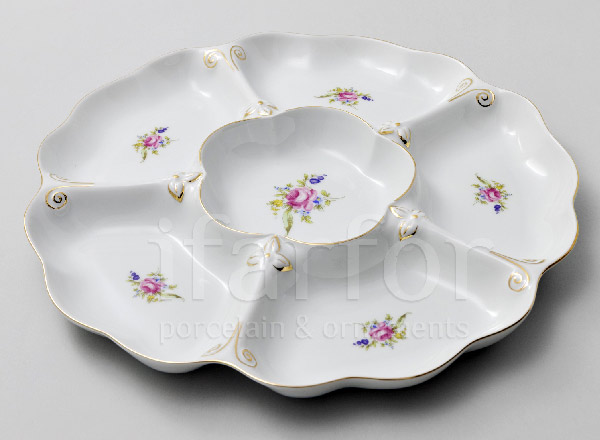 Compartmental dish 6-section Flower motif DUBI