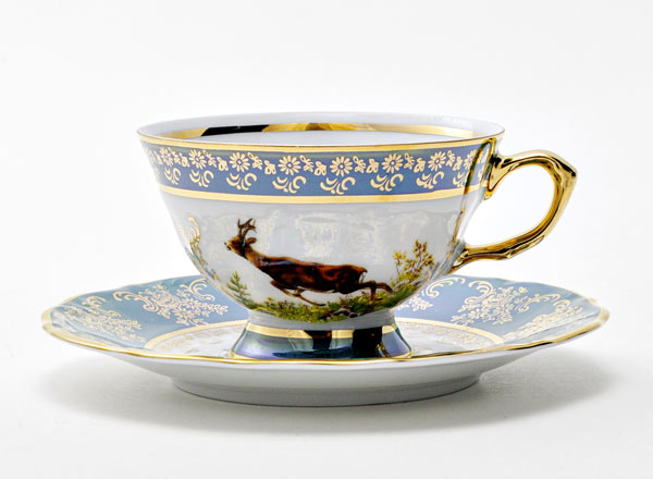 Cup and saucer tea Hunting Green 5 Maria Teresa