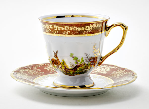 Cup and saucer Coffee Hunting Red 6 Maria Teresa