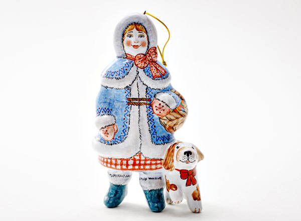 Елочная игрушка Девочка с собачкой 1