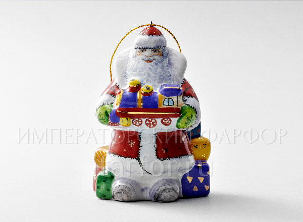 Christmas tree toy Santa Claus with a train