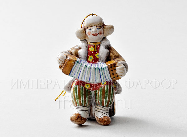 Елочная игрушка Мужичок с гармошкой