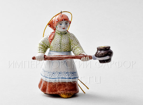 Елочная игрушка Хозяюшка с ухватом