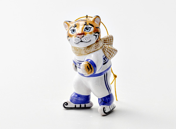 Christmas tree toy Tiger cub on skates