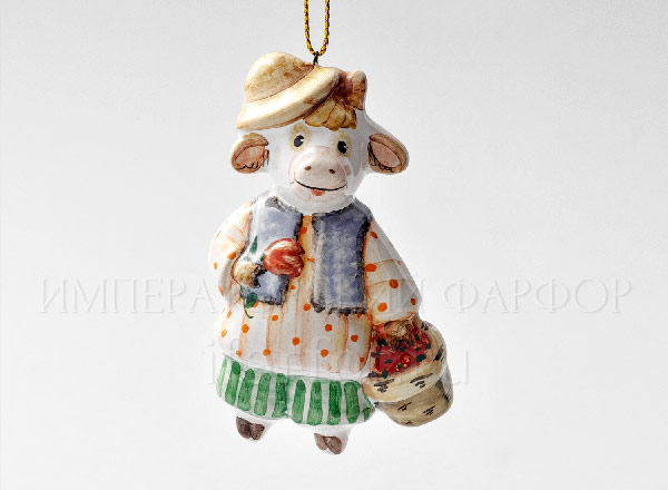 Елочная игрушка Бычок с корзинкой Рисунок 14