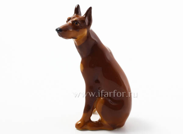 Скульптура Доберман коричневый
