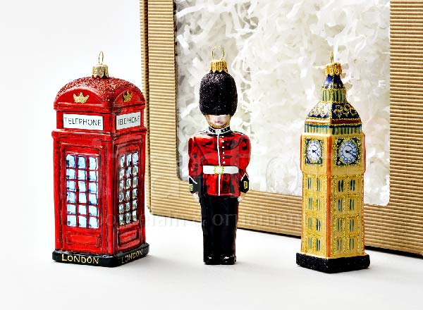 Set of Christmas decorations in a gift box London 