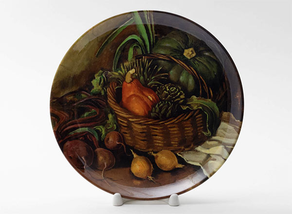 Декоративная тарелка Серебрякова Зинаида Натюрморт с овощами 1936 г.(с тыквой)