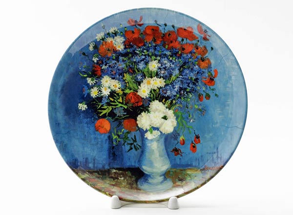 Декоративная тарелка Винсент Ван Гог Ваза с васильками и маками