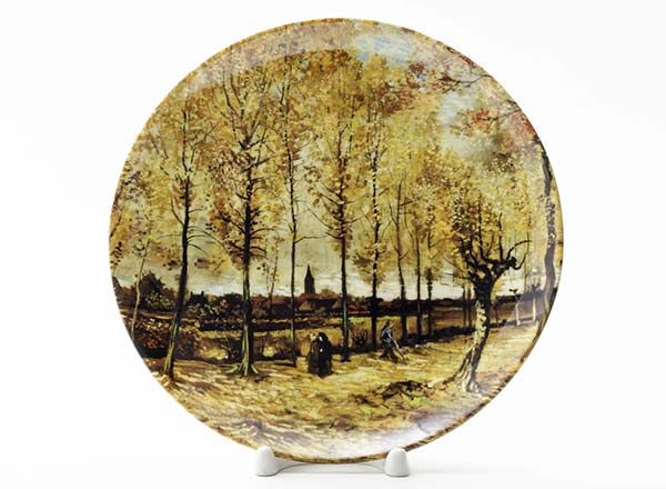 Decorative plate Vincent van Gogh Poplar avenue in autumn