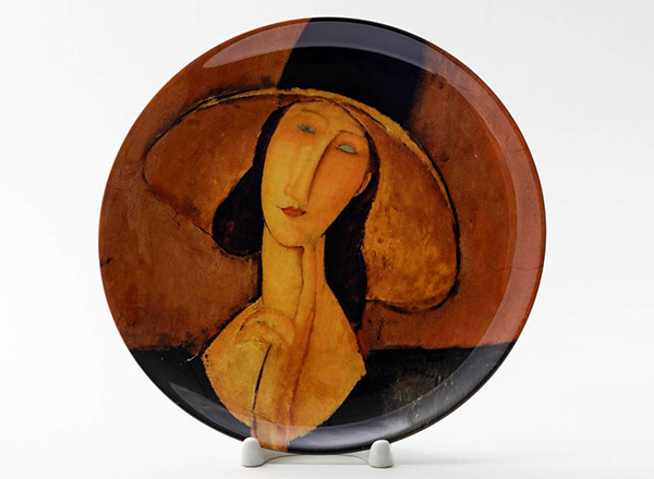Декоративная тарелка Модильяни Амедео Портрет Жанны Эбютерн в шляпе