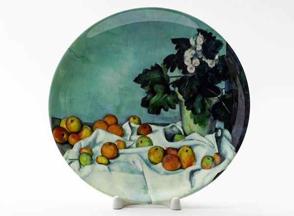Декоративная тарелка Сезанн Поль Натюрморт с яблоками и корзиной первоцветов