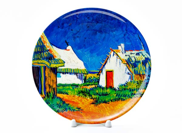 Decorative plate Vincent van Gogh Three white cottages in Saint-Marie