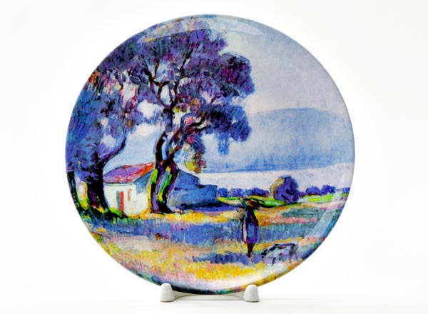 Decorative plate Lebasque Henri The girl at the lake