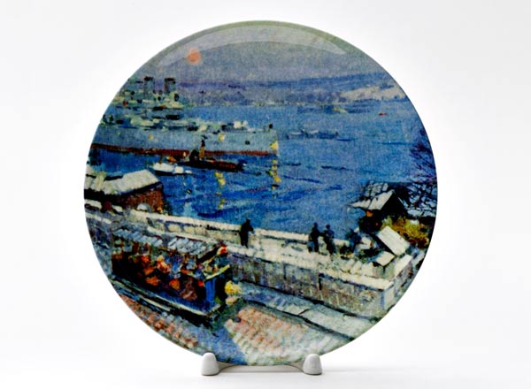 Decorative plate Korovin Konstantin Alekseevich Sevastopol in winter