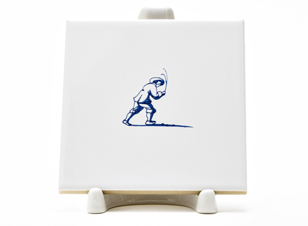 Tile Dutch. Man with a twig 