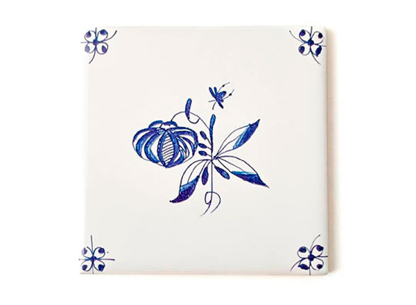 Tile Dutch. Flower 10 