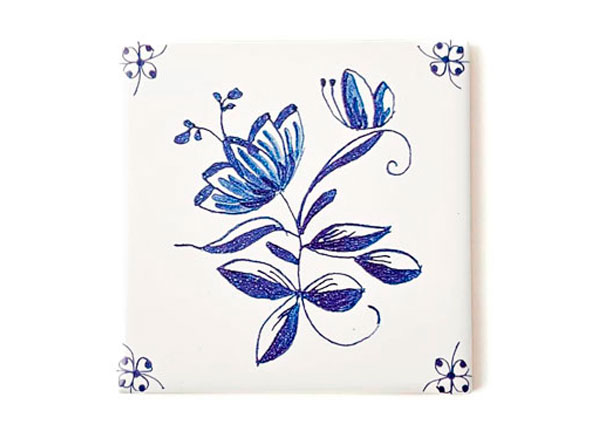 Tile Dutch. Flower 13 