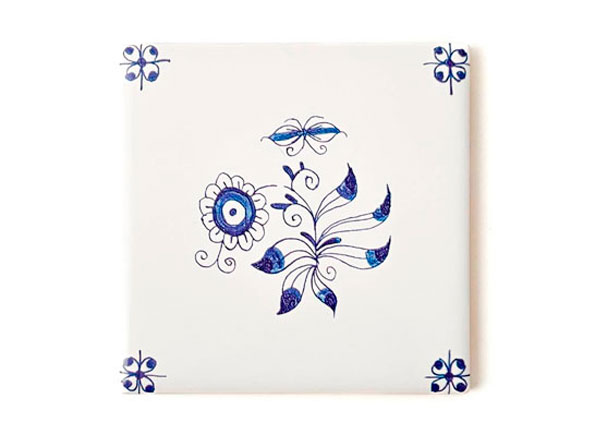 Tile Dutch. Flower 14 