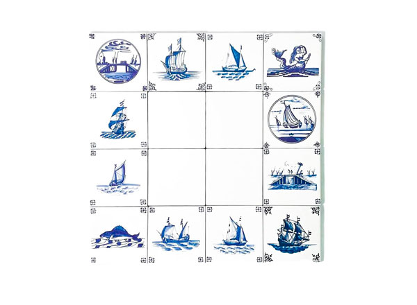 Set of tiles Dutch. Marine motives 