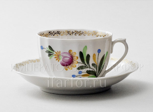 Cup and saucer tea Fuchsia Empire